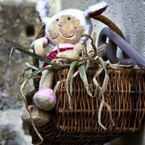 Basket of homegrown goods.